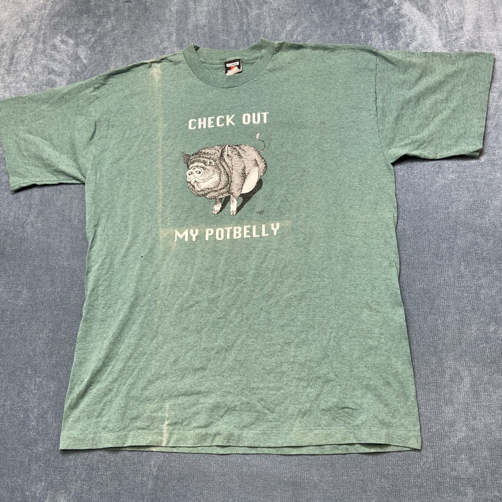 Vinatge Signal Sports T-Shirt Mens 2XL Green Graphic Logo Crew Neck Short Sleeve